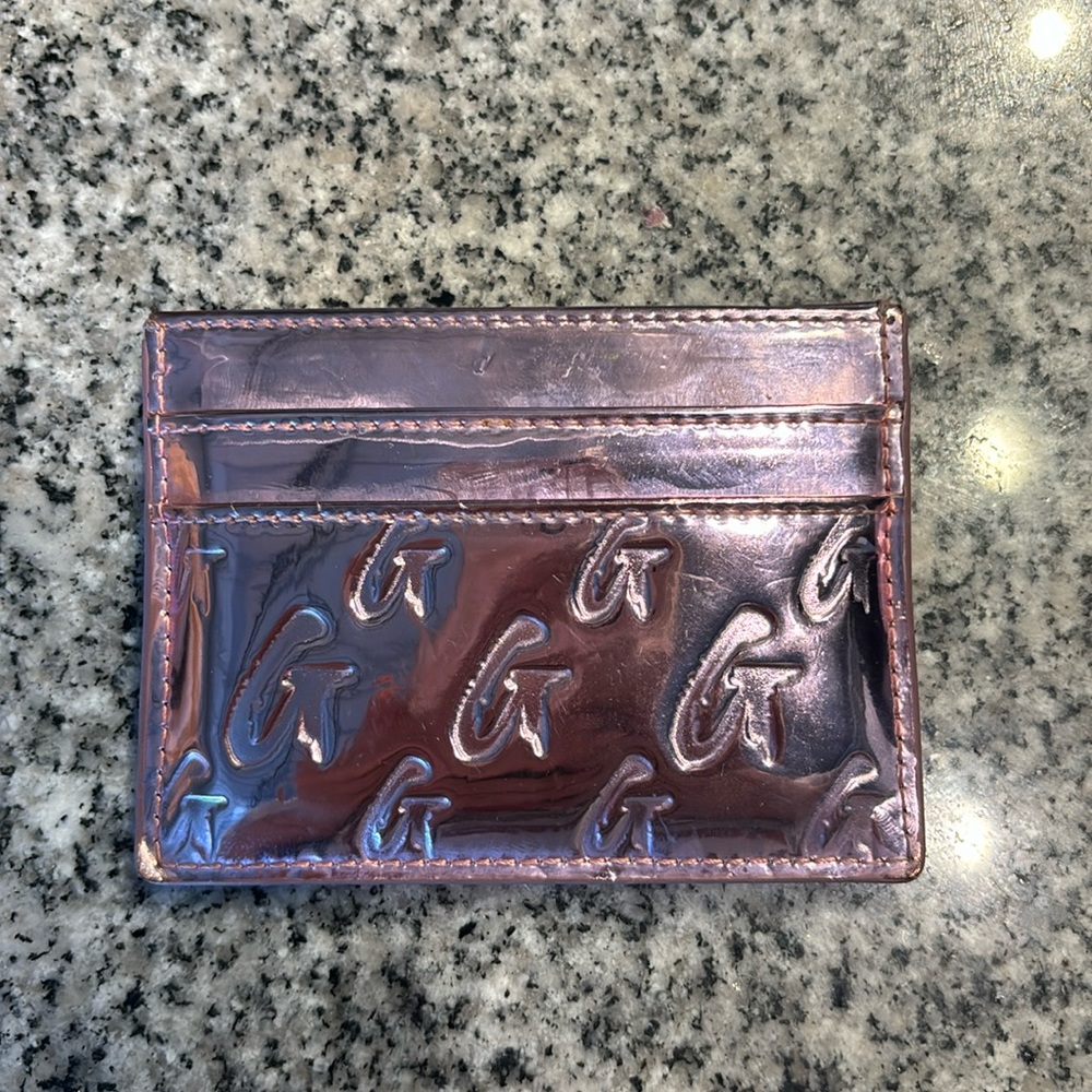 GLAMAHOLIC MONOGRAM CARD HOLDER PINK METALLIC